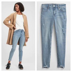 NWT $70 GAP DENIM Women 4/27 Mid Rise Hight Stretch Super Skinny Crop Jeans